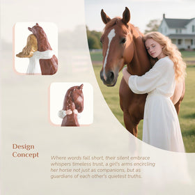 Storieme loyal trust horse figurine symbolizes friendship and shelf display.