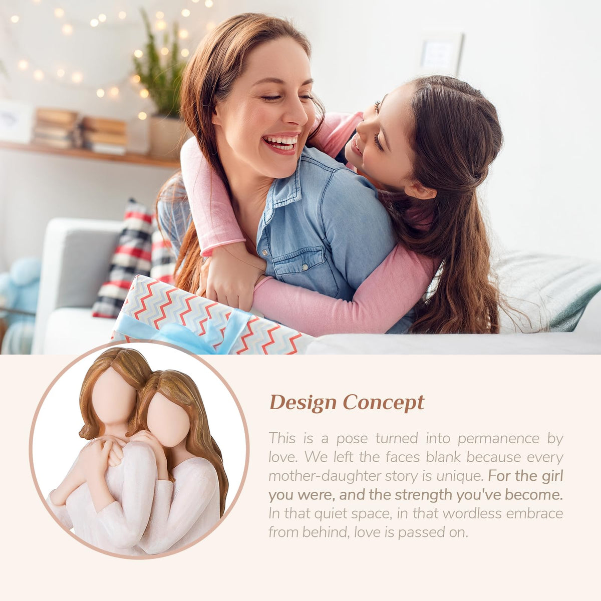 Storieme resin figure captures long-distance mom-daughter bond as a comforting keepsake.