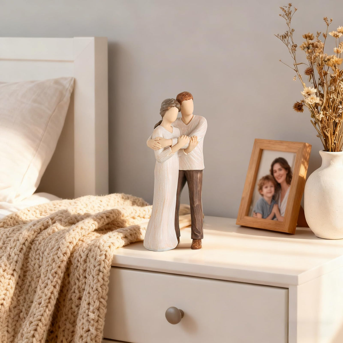 Storieme mom-and-son sculpture adds meaningful symbolism to home decor.