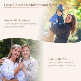 Storieme mother and son statue ideal for mantel display and daily reflection.