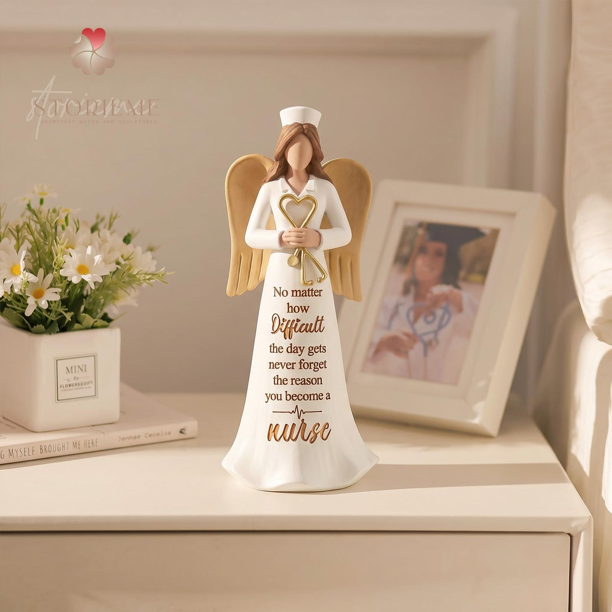 Storieme nurse angel figurine premium resin quality