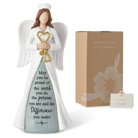 Storieme nurse angel figurine with stethoscope inspires a calm desk display