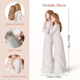 Storieme weighted resin figurine with faceless figures invites personal interpretation.