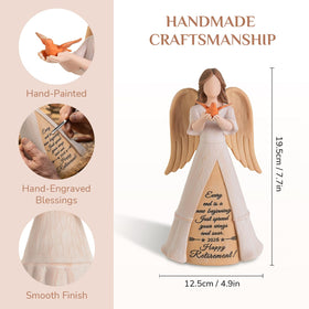 Storieme retirement gift image, angel figure as a desk centerpiece for celebrations.