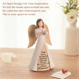 Storieme retirement decor angel suitable for desk, mantel, or bedside display.