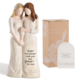 Storieme Soul Sister Figurine in creamy dress, a heartwarming keepsake of sisterhood.