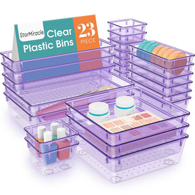 StorMiracle 23-piece drawer organizer set top view keeps contents organized.