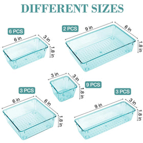 StorMiracle bathroom drawer trays organized cosmetics and toiletries.