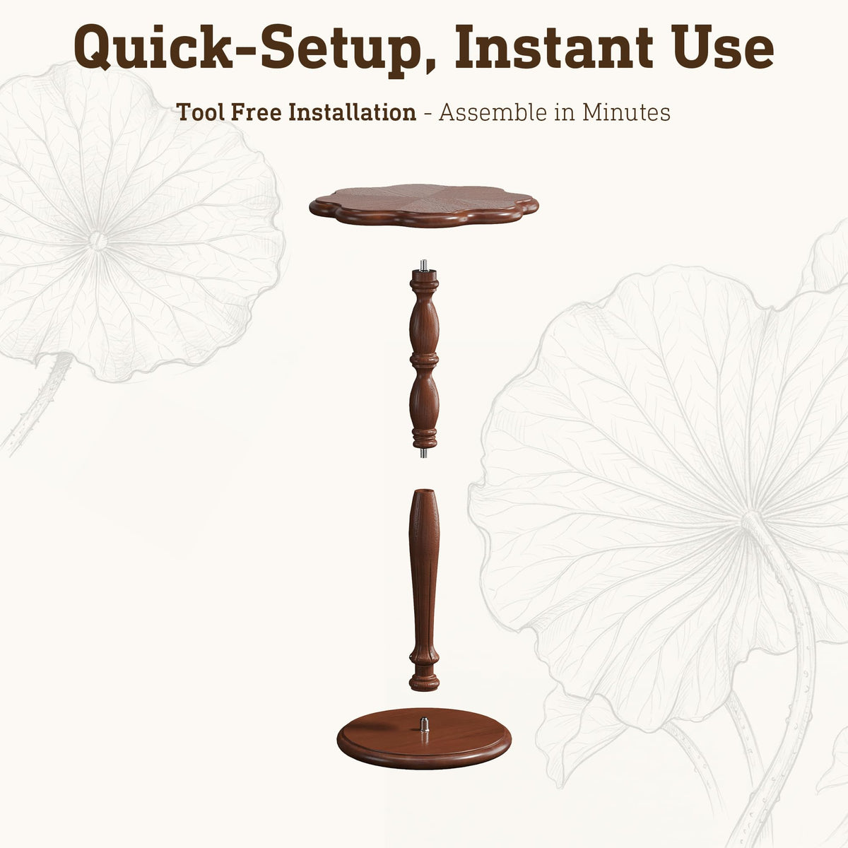 STO'SENSE round side table sculpted design adds classic elegance in living rooms