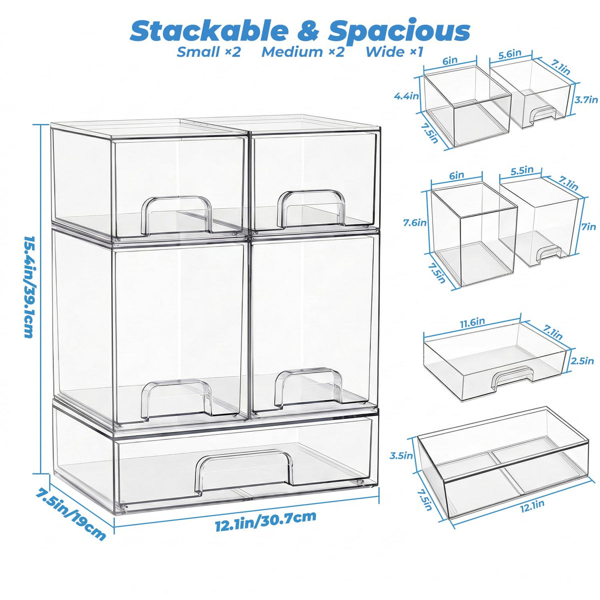 Stowgo multi-purpose organizer suitable for vanity, bathroom, kitchen, and pantry.