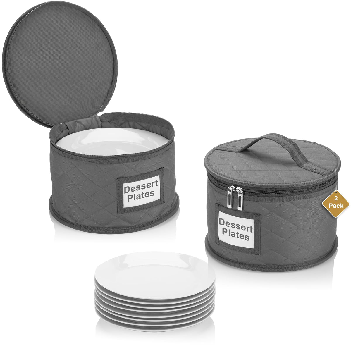 STOZU 2-pack 8in bowl storage case protects plates during transport.