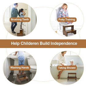 StrongTek Bamboo Two Step Stool with simple assembly and lightweight design