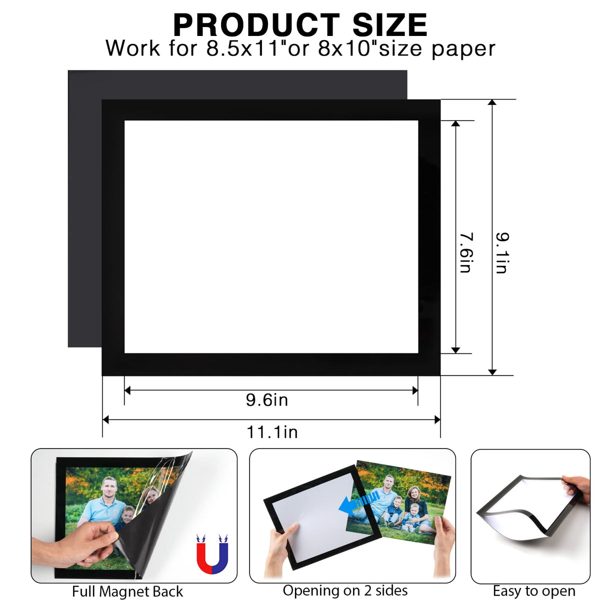 STTMGN frame magnet pocket close-up, secure pockets for easy photo changes.