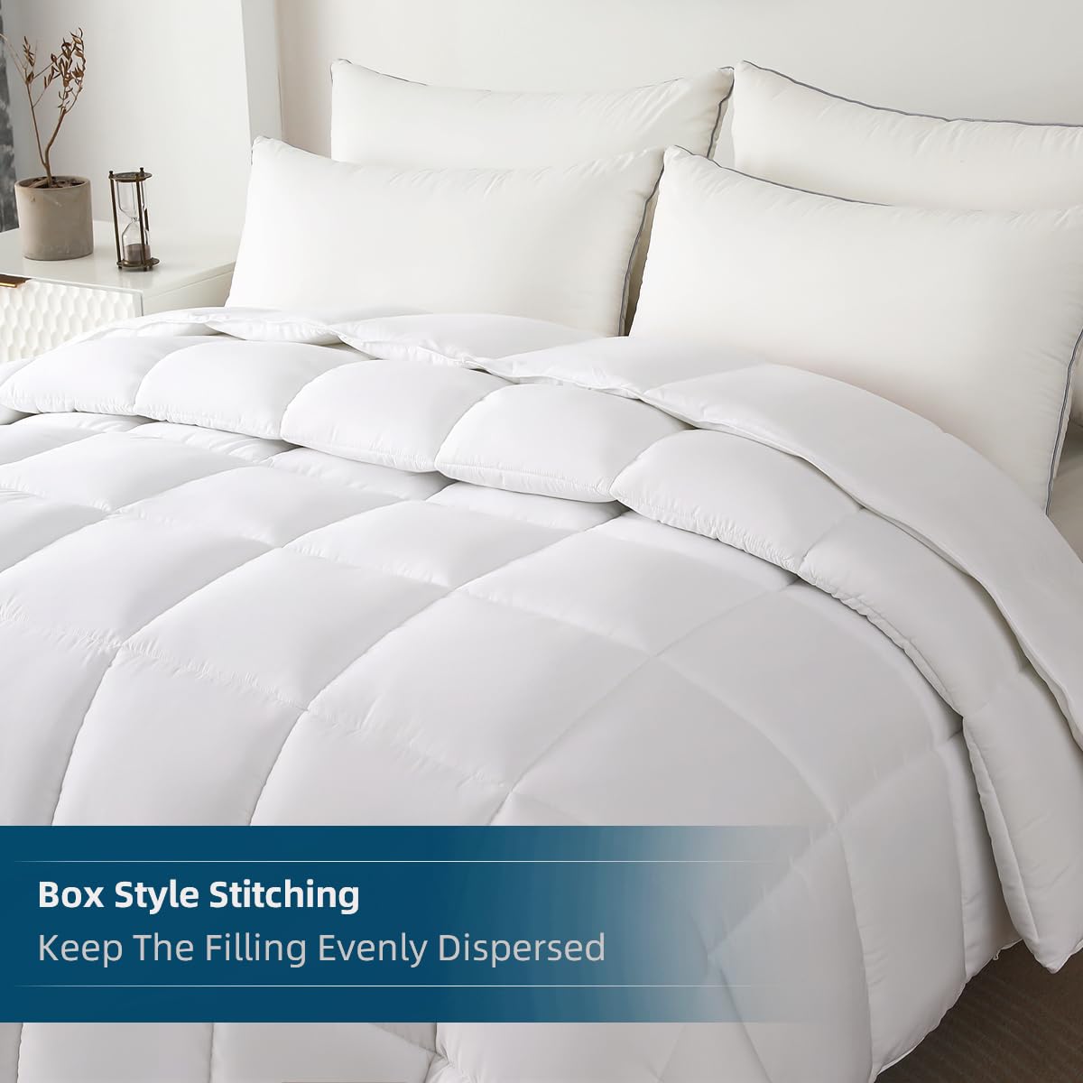 STWIENER diamond square stitching for even filling and flat lay