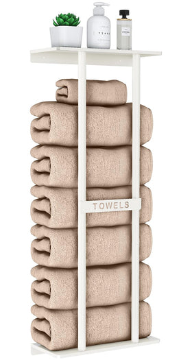 STWWO wall towel rack holds rolled towels for compact space storage.