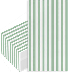 Stxy's Sage Green striped napkins laid out on a table for elegant coverage