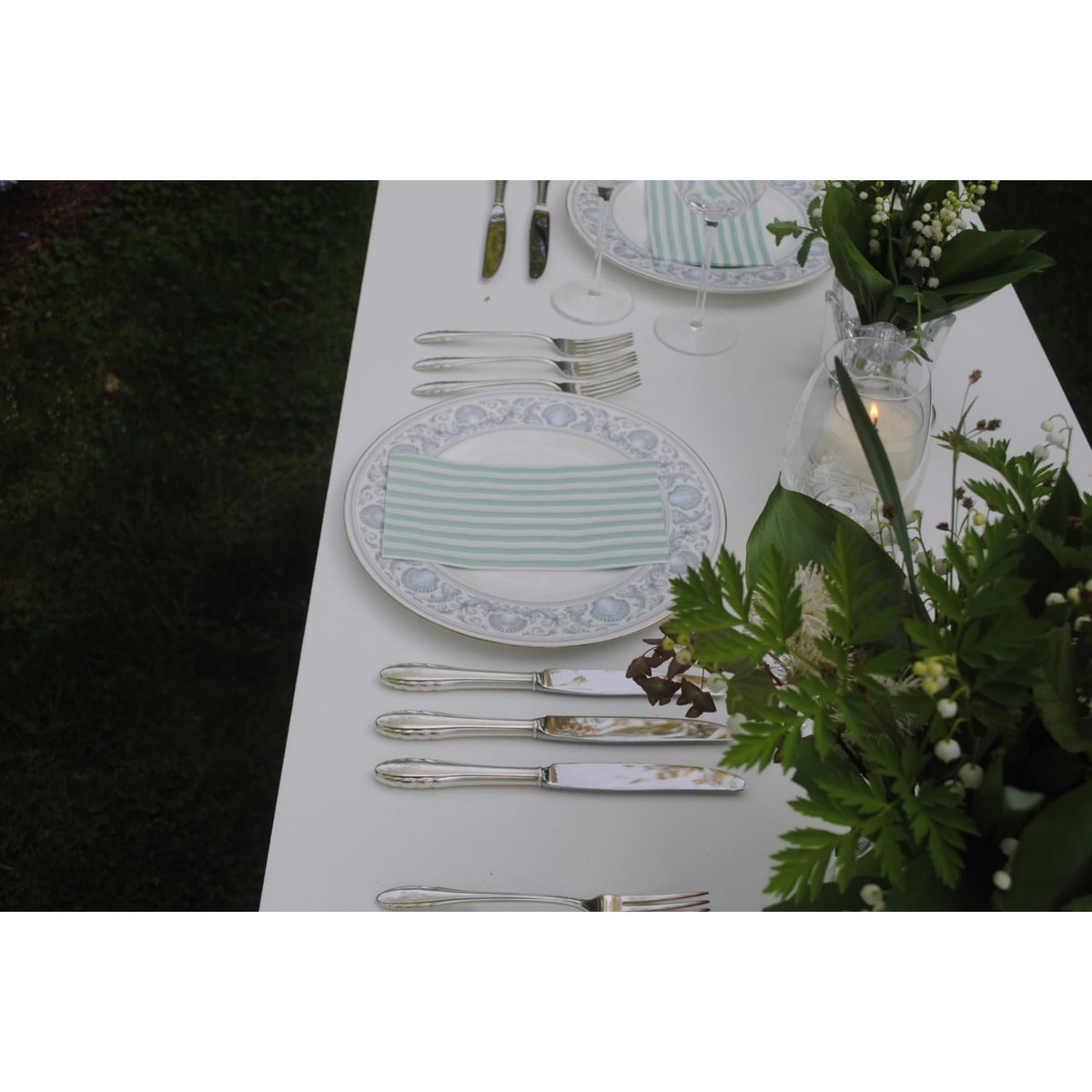 Stxy's sage-green napkins brightening baby shower table decor