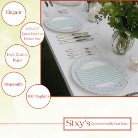Stxy's sage napkins in powder room for refined bathroom styling
