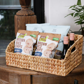 Stylave kitchen storage basket helps organize grains, snacks, and small items.