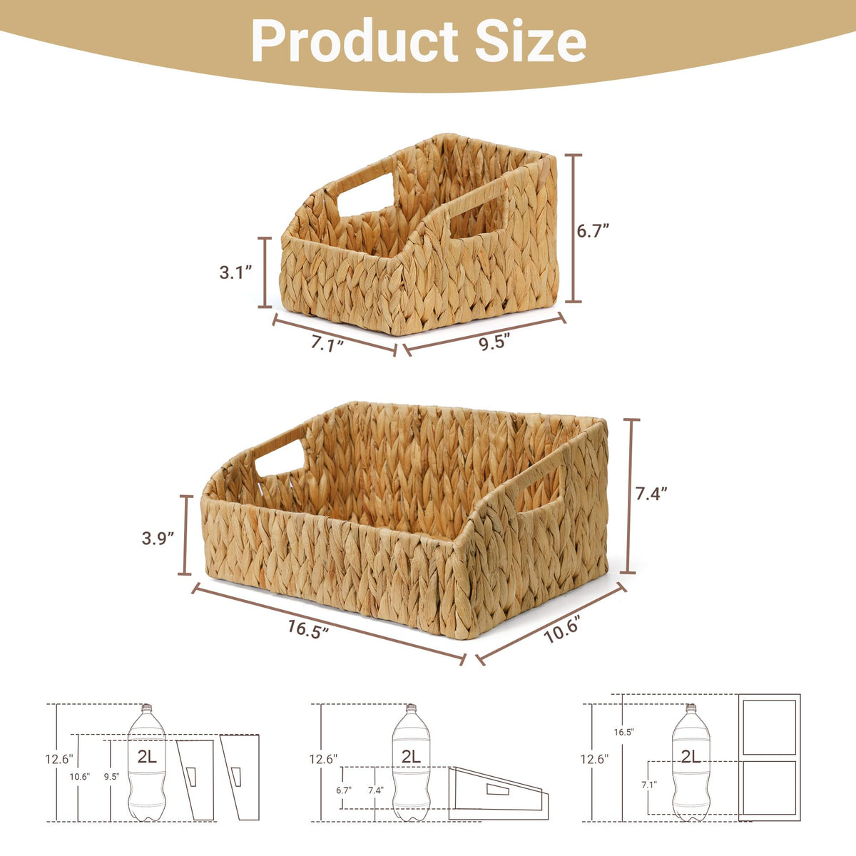 Stylave water hyacinth wide-handles offer comfortable grip when carrying full baskets.