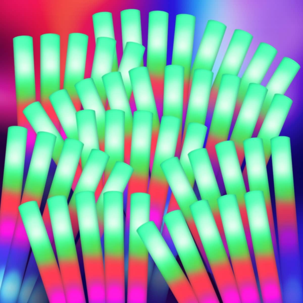 Stymiya 48-pack foam glow sticks illuminate wedding dance floors with vibrant, kid-safe party glow.