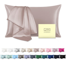 Suatien Mulberry Silk Pillowcase for hair reduces friction and frizz.