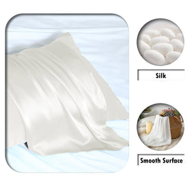 Suatien mulberry silk pillowcase smooth surface reduces friction for curls.