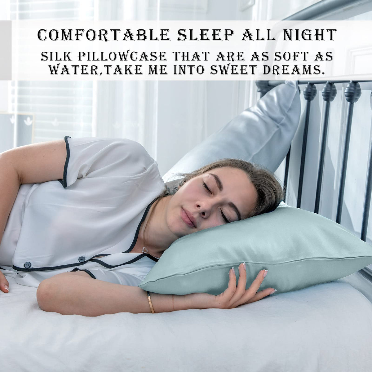Suatien silk pillowcase 2-pack blue haze gift-ready packaging appeals.
