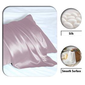 Close-up of breathable Mulberry silk surface reduces friction on curls for Suatien pillowcase
