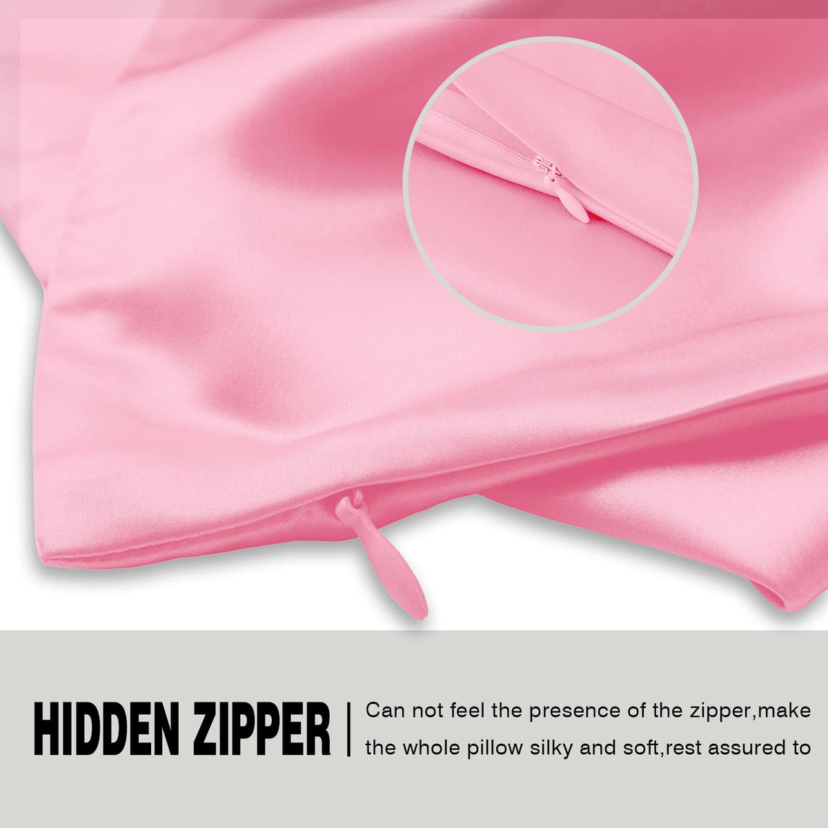 Suatien silk pillowcase cool-sleep scene emphasizes year-round cooling and comfort.