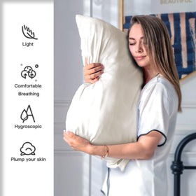 Suatien silk pillowcase cooling texture ideal for warm nights.
