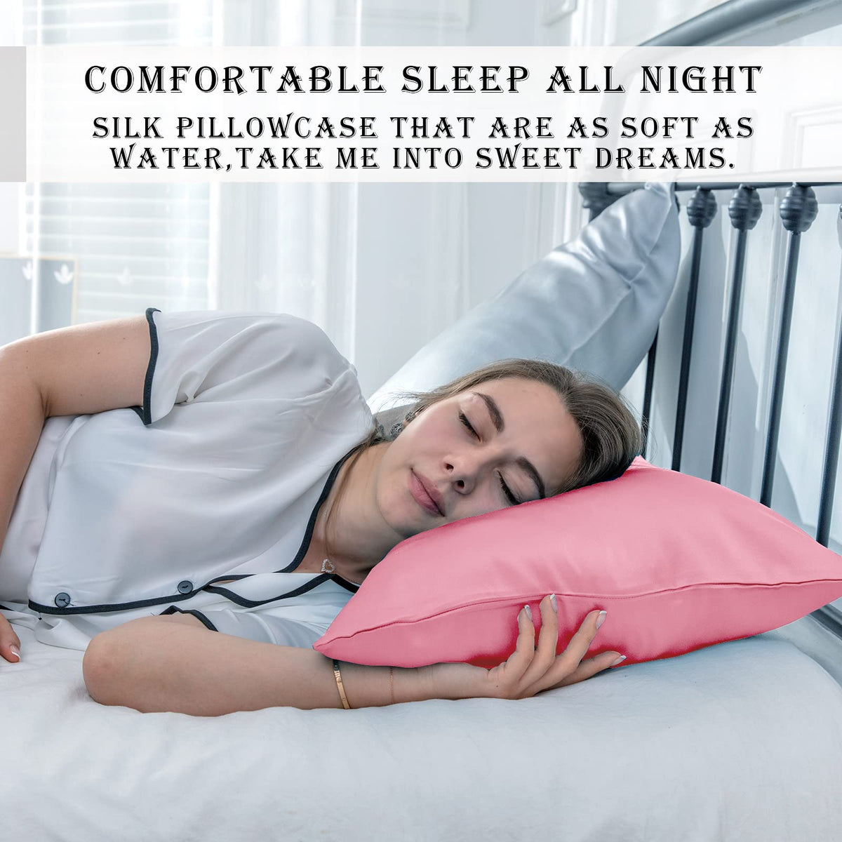 Suatien silk pillowcase gift-packaging image suggests a luxurious, ready-to-gift option.