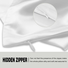 Suatien silk pillowcase with hidden zipper for secure pillow fit.