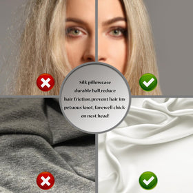 Suatien silk pillowcase hidden zipper keeps pillow secure