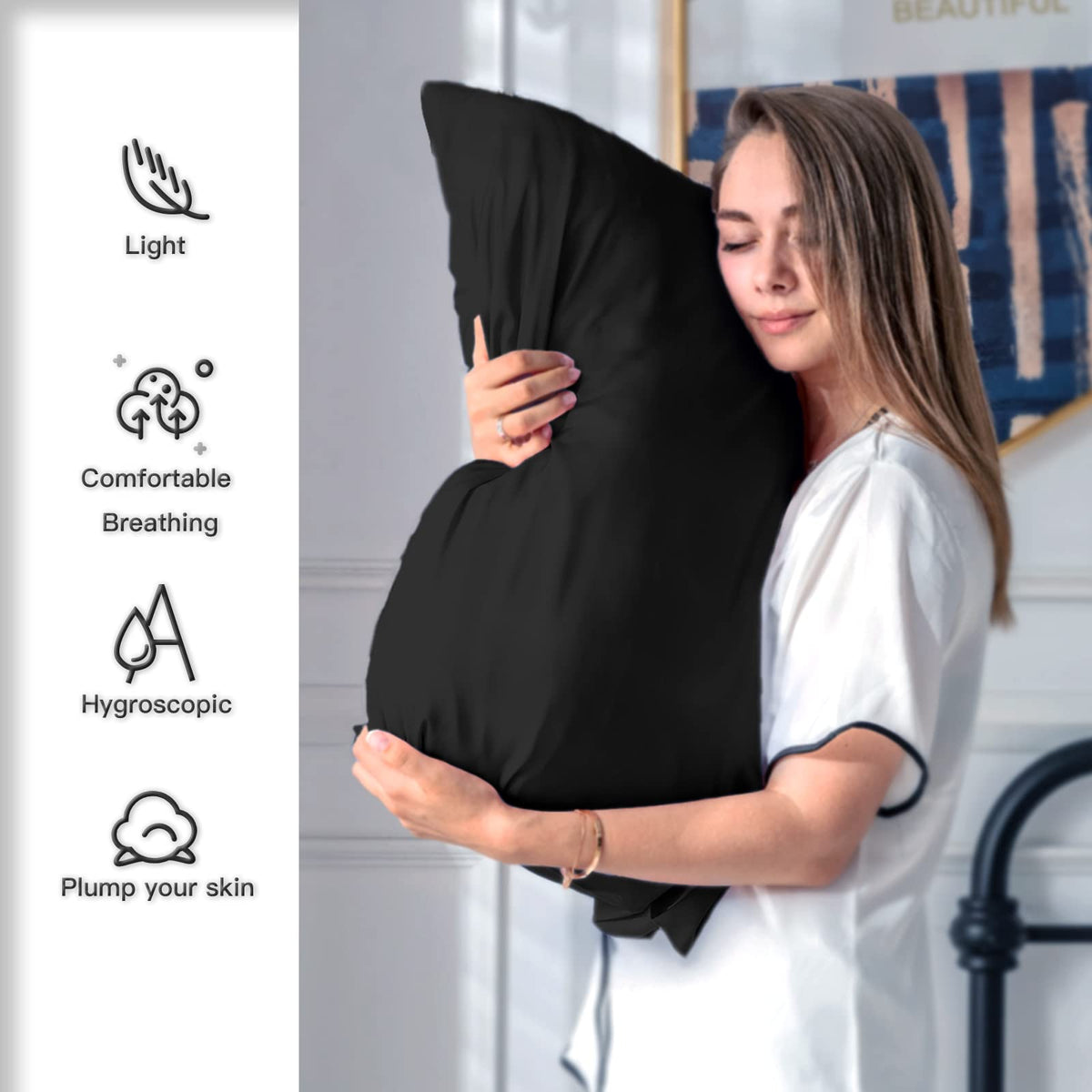 Flat lay of Suatien silk pillowcase two-pack highlighting quality.