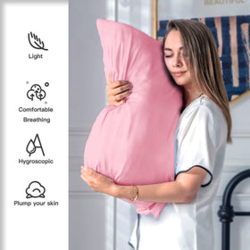 Suatien silk pillowcase skin-glow view notes moisture retention and smooth skin.