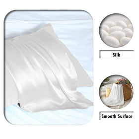 Suatien silk pillowcase smooth finish reduces friction on hair.
