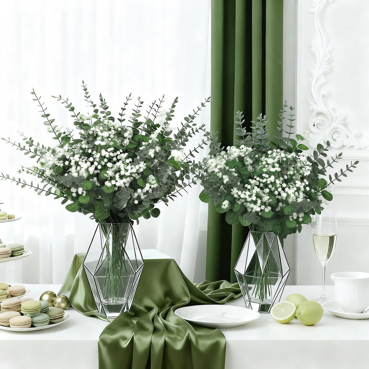 Suaycy Bendable wired stems enable easy DIY wreaths and boutonnieres.