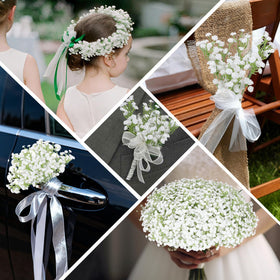Suaycy white baby breath used on Christmas wreaths and festive accents