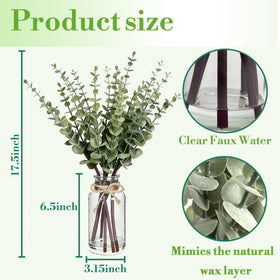 Suaycy crystal-clear faux water in vase enhances lifelike vitality.