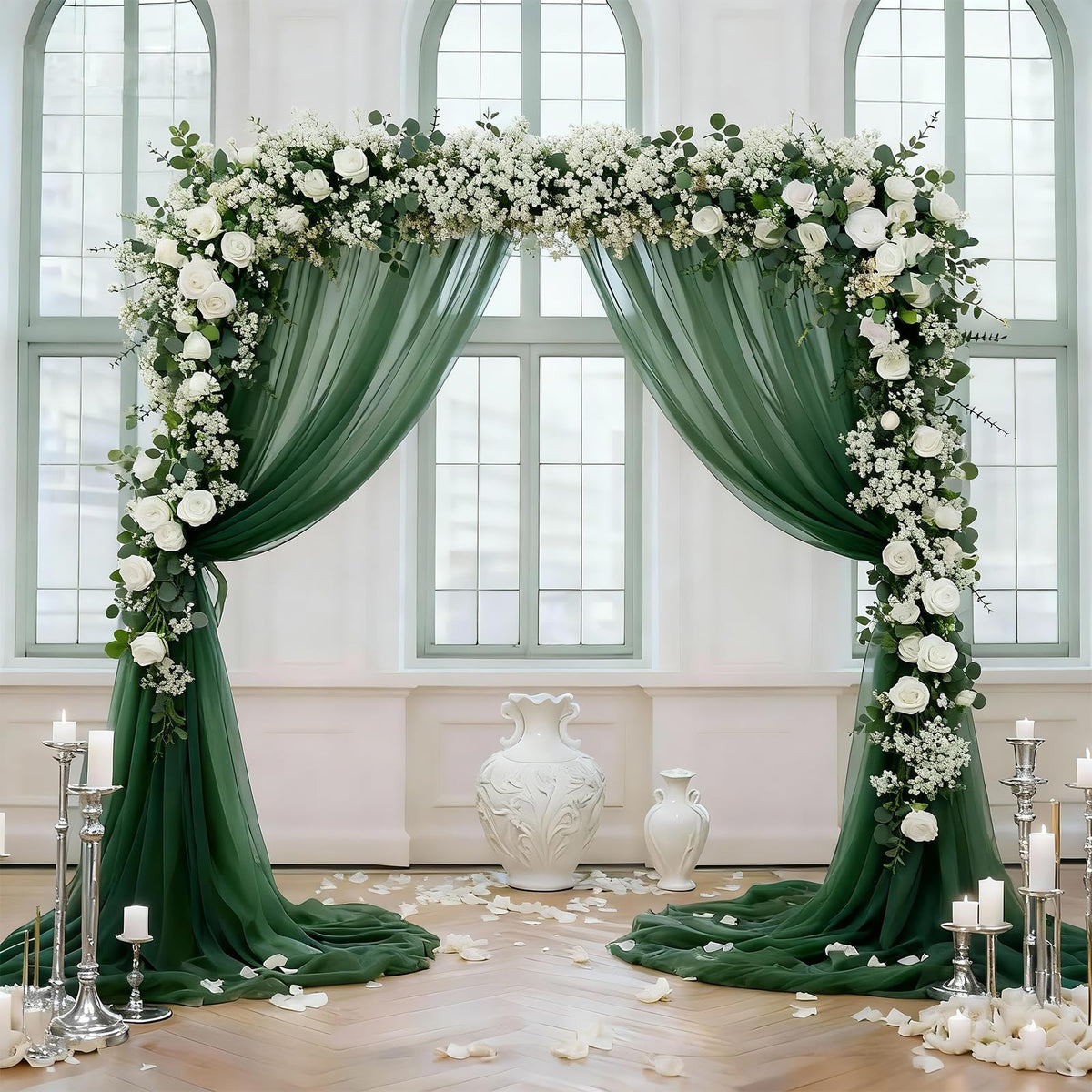 Suaycy Dining table centerpieces with bulk greenery for elegant tablescapes.