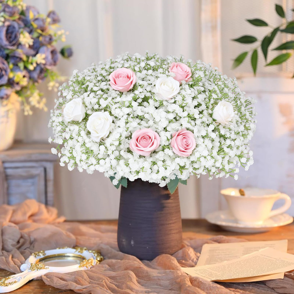 Suaycy waterproof and odorless baby breath stems for versatile display