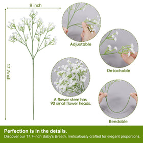 Suaycy white gypsophila artificial bouquet sold in bulk for DIY projects