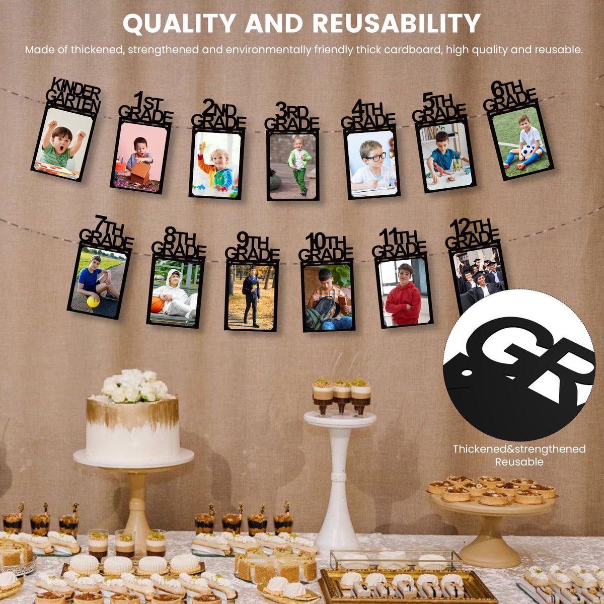 Subacy grad banner photo backdrop setup for school celebrations.