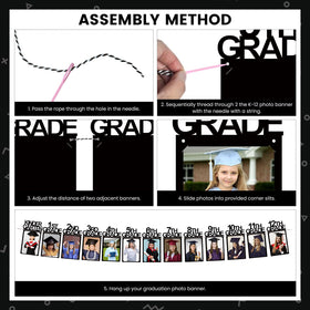 Subacy grad banner thick cardboard material is reusable for events.