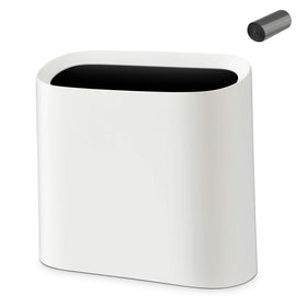 SUBEKYU bathroom trash can 2.3 gal fits tight spaces with a neat look.