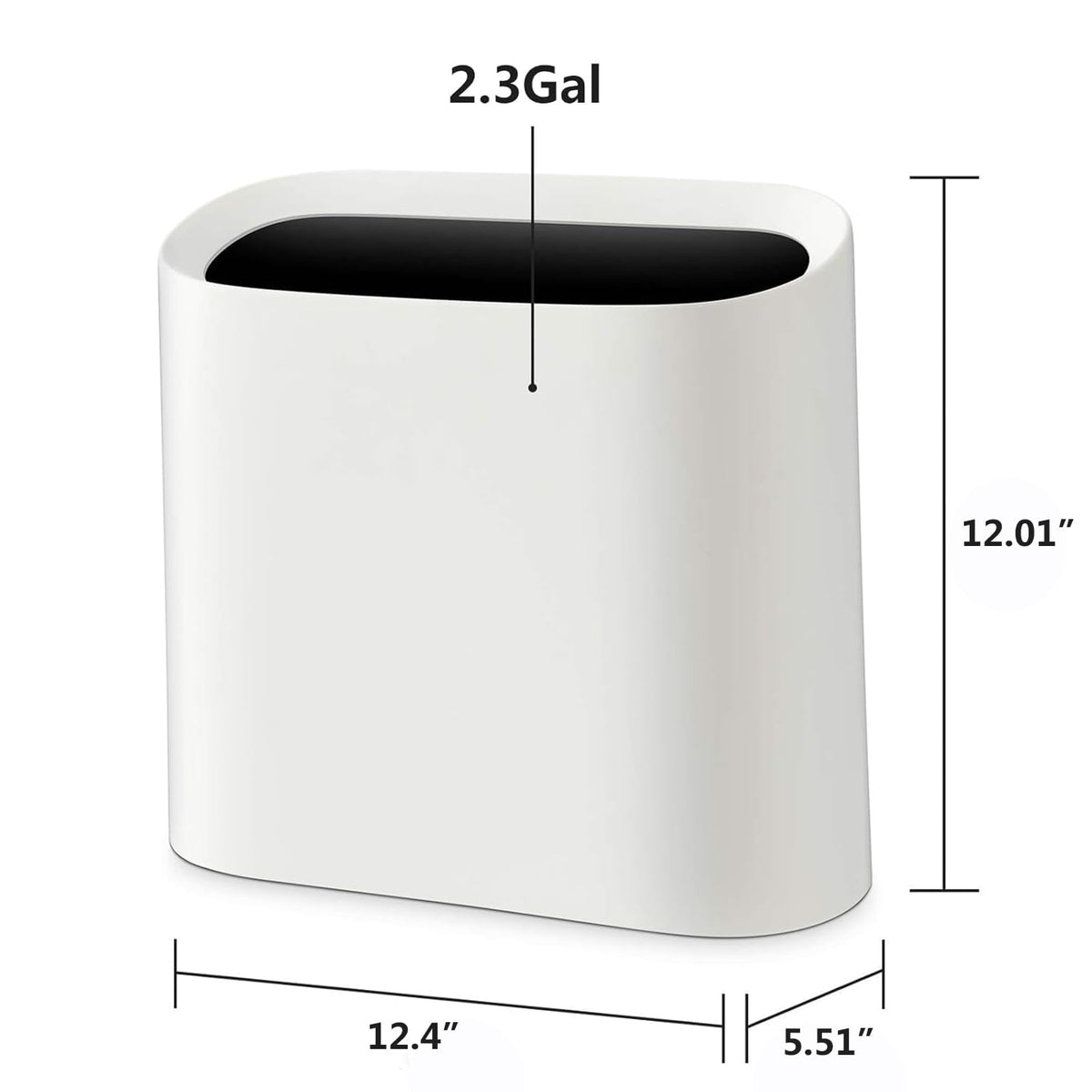SUBEKYU kitchen trash can white, easy to clean and blend with any décor.