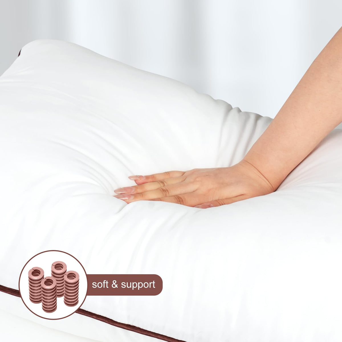 Subrcamos hypoallergenic microfiber fill provides plush, cool comfort.