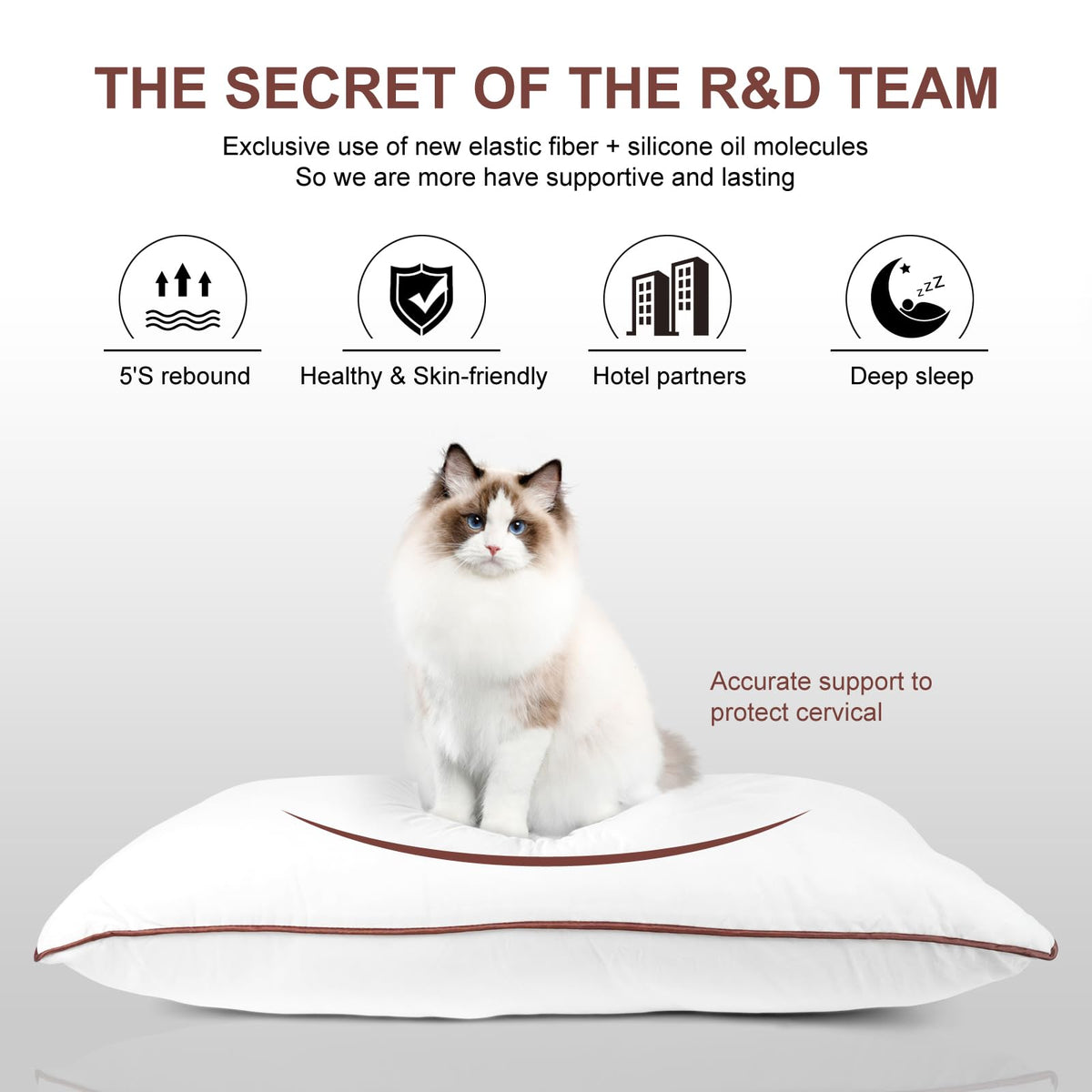 Subrcamos machine-washable cover keeps pillows fresh.