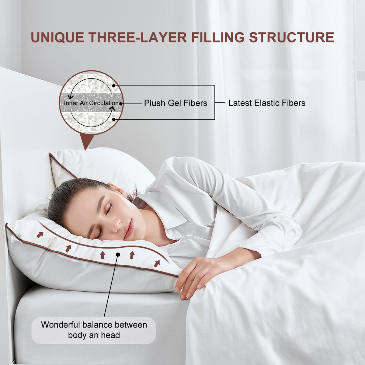 Subrcamos soft breathable pillow cover for easy care.